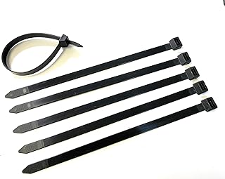 On1shelf Cable Ties, 250mm x 7.2mm, 10" Premium Tie Wraps, Strong and Long Nylon Zip Ties 50 Pack (Black)