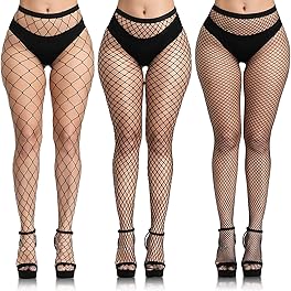 YOGINGO Black Fishnet Tights for Women, Women's Tights Fishnet Stockings, Fishnet Tights Womens Thigh Hight Stockings, Black Tihgts Women, Ladies Fish Net Tights Plus Size