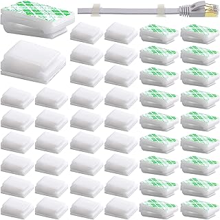 100 PCS Cable Clips Self Adhesive Wire Clip Outdoor Light Clips Wire Holder Hooks White Cable Management Clips Light Strip Clips Led Strip Light Fasteners Cable Mounting Clips for Wall Car Office Home