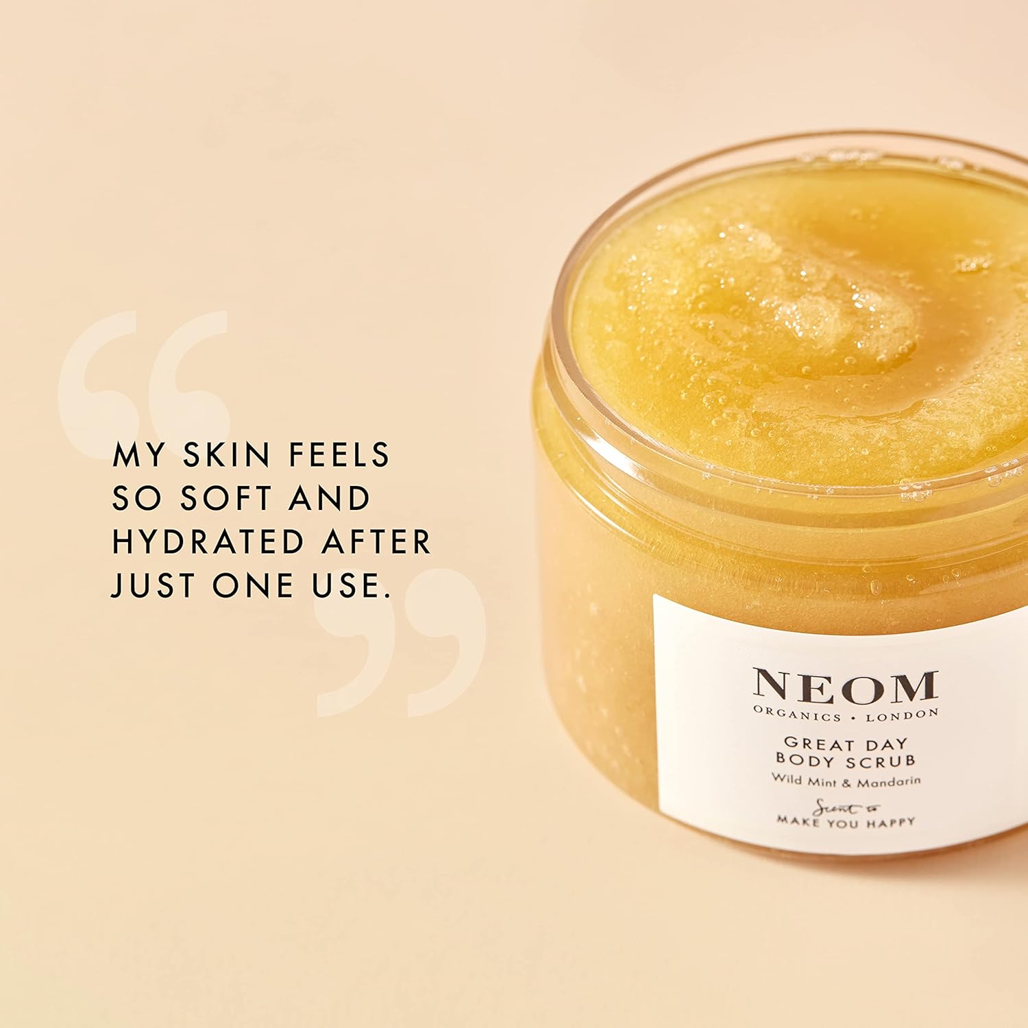 NEOM- Great Day Body Scrub | Luxury Body Scrub with Organic Sugar, Vitamin E & Jojoba Oil | Wild Mint & Mandarin Fragrance | Scent To Make You Happy-1