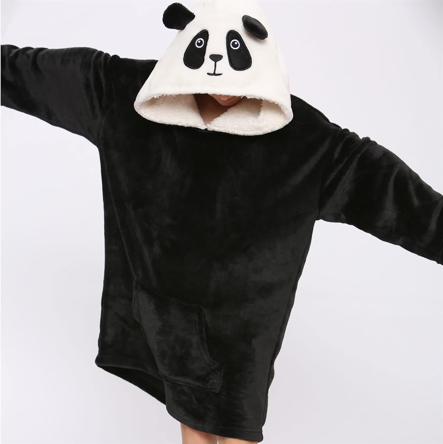 A2Z 4 Kids Girls Boys Oversized Hoodie Panda Snuggle Blanket Super Soft Warm Fleece Kangaroo Pocket-1