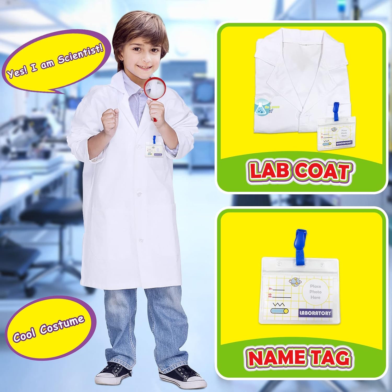 UNGLINGA 30 Science Experiments Kit with Lab Coat for Kids Scientist Costume Play Toys Gift for Boys Girls-1