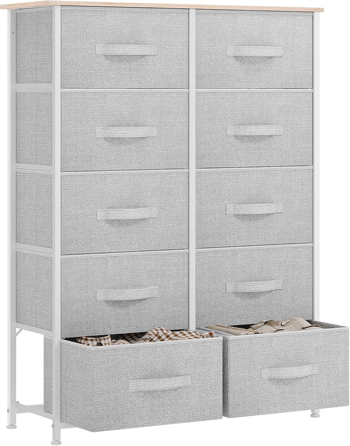 YITAHOME Chest of Drawers, Non-Woven Fabric 10-Drawer Storage Organizer Unit for Bedroom Living Room Closet, Sturdy Steel Frame, Easy Pull Fabric Bins & Wooden Top, Fabric Dresser-0