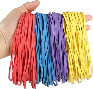 120 Pieces Large Rubber Bands, Colorful Elastic Bands Strong Elastic Rubber Bands for Office Home Bank School Document Organizing