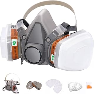 ANUNU Reusable Respirators Paint Respirator with Filters Half Facepiece Respirator Against Dust for Paint Epoxy Resin Welding Chemical Woodworking DIY and Other Work Protection