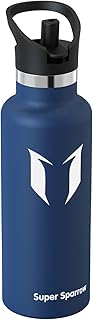 Super Sparrow Ultralight Water Bottle Stainless Steel -350ml, 500ml, 750ml, 1000ml- Insulated Metal Water Bottle with Straw Lid - BPA Free - Flask for Gym, Travel, Sports