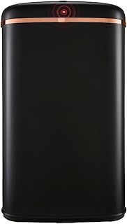 Tower T838010BLK Cavaletto Square Sensor Bin, 58L, Black and Rose Gold