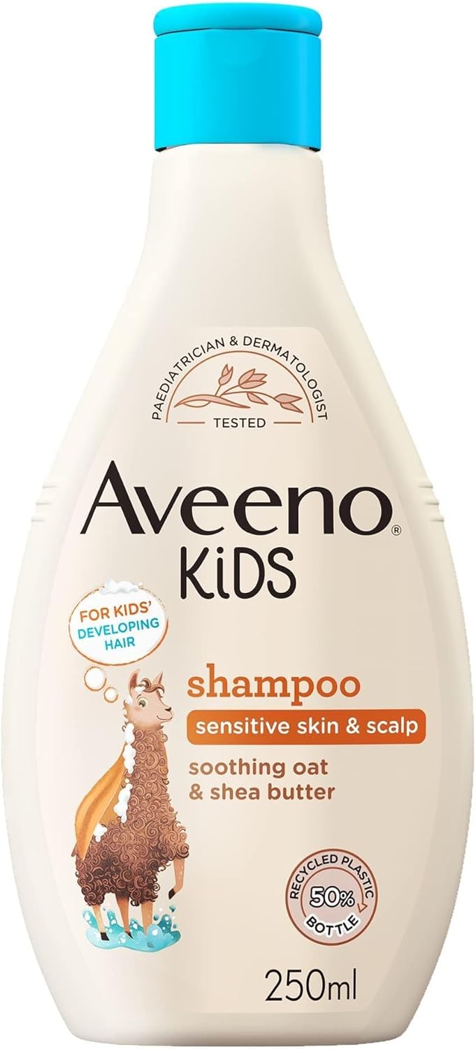 Aveeno Baby Kids Shampoo 250ml | Enriched with Soothing Oat & Shea Butter | Childrens Shampoo Developed for Your Little Superhero | Childrens Toiletries Sets-0