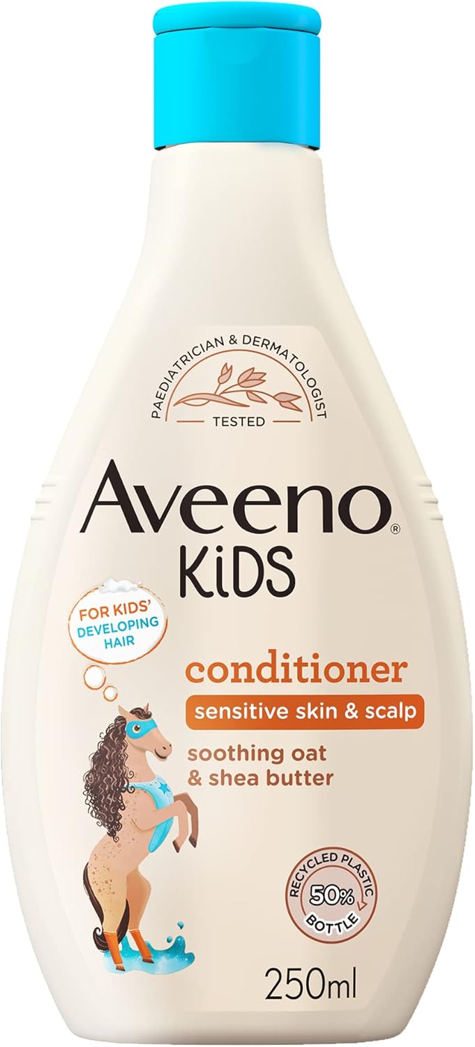 Aveeno Baby Kids Conditioner 250ml | Enriched with Soothing Oat & Shea Butter | Hair Conditioner for Children Developed for Your Little Superhero | Childrens Toiletries Sets-0