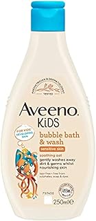 Aveeno Baby KIDS Bubble Bath & Wash 250ml | Enriched with Soothing Oat Extract | Foam Body Wash Developed for Your Little Superhero | Childrens Toiletries Sets