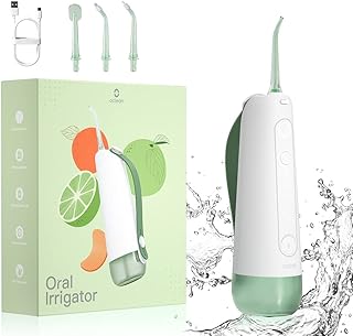 Oclean W10 Cordless Water Flosser with 4 Replaceable Jet Tips, Professional Oral Irrigator, Portable for Travel & Home Use, 5X Flossing Modes, Rechargeable – Green