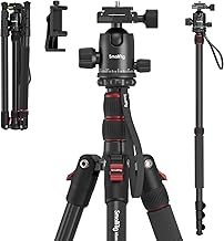 SMALLRIG 72" Aluminum Camera Tripod, Lightweight Tripod & Monopod with Ball Head and Quick Release Plate, 17" - 72" Adjustable Height, Travel Tripod for DSLR, Camera, Phone, Payload 15kg / 33lb - 3935