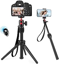 JOILCAN Compact Camera Tripod, Aluminum Alloy Portable Desktop Mini Tripod with 360° Adjustable Ball Head, 1/4'' Screw Handheld Tripod Compatible for Phone, Camera Canon G7X Mark & Sony, Loads up 4KG