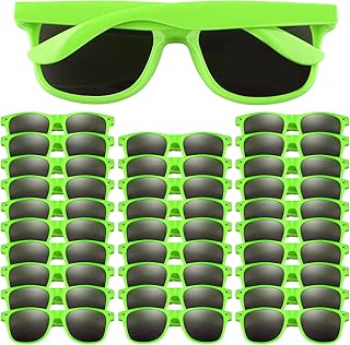 FEPITO 30 Pieces Green Party Sunglasses for kids Birthday Party supplies Treat Bag Fillers for Beach Pool Party Toys