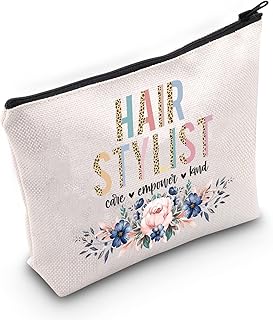 WZMPA Hairdresser Cosmetic Makeup Bag Hair Stylist Graduation Gift Hair Stylist Care Empower Kind Floral Makeup Zipper Pouch Bag Salon Merchandise, Hair Stylist