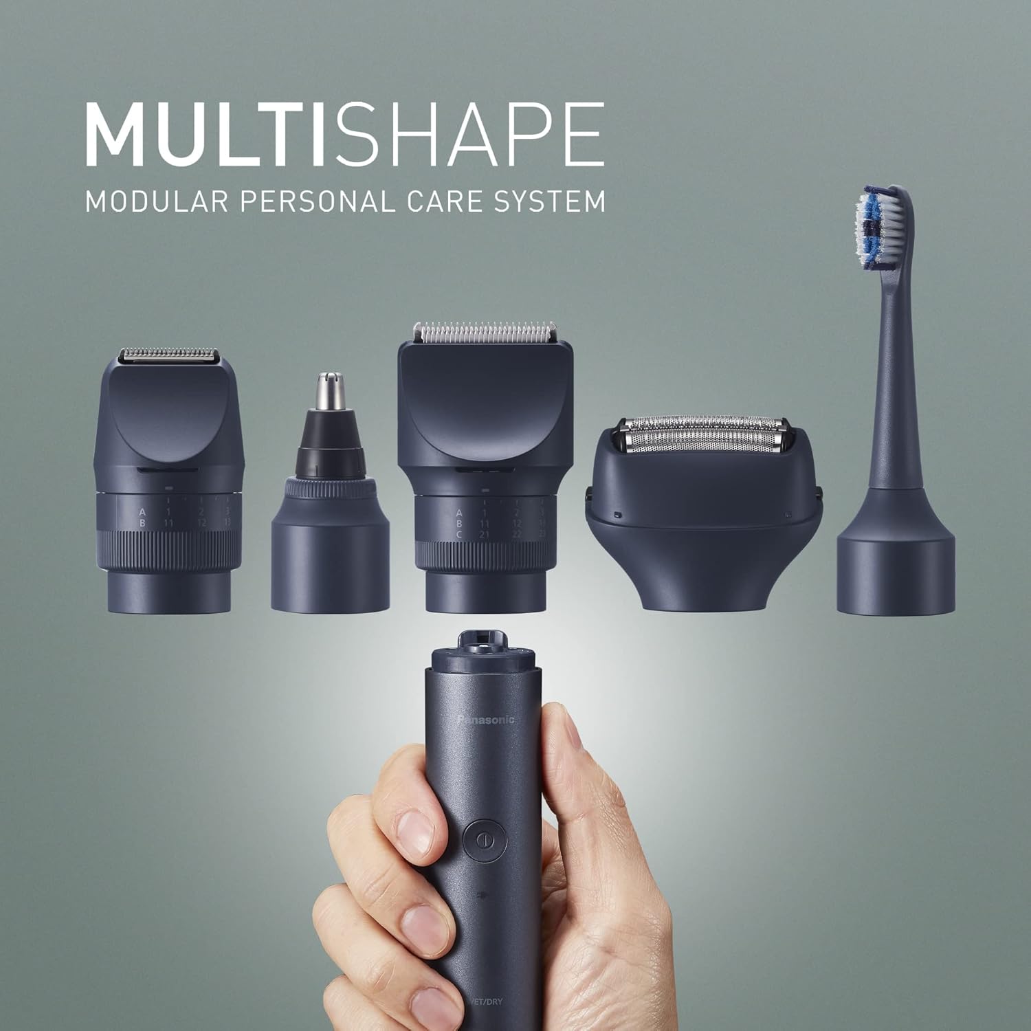 Panasonic ER-CBL1 MULTISHAPE Modular Personal Care system, Main Unit for use with MULTISHAPE Attachments for Beard/Body/Hair & Nose/Ear/Facial Trimmer, with Long-lasting Rechargeable Li-ion Battery-1