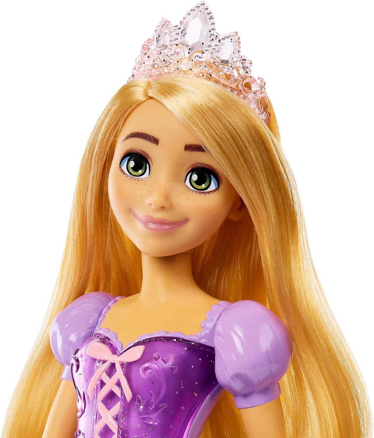 Mattel Disney Princess Rapunzel Doll, Tangled Rapunzel in Signature Clothing, Collectible Fashion Doll, Poseable Doll with Blonde Hair, Tiara Crown, Doll Accessories, Toys for Ages 3 and Up, HLW03-2