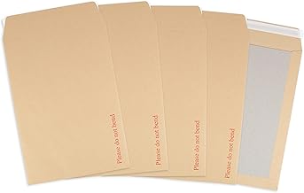 Postmaster A4 C4 Do Not Bend Board Backed Envelopes Peel Seal 50 Pack,Brown,229x324mm