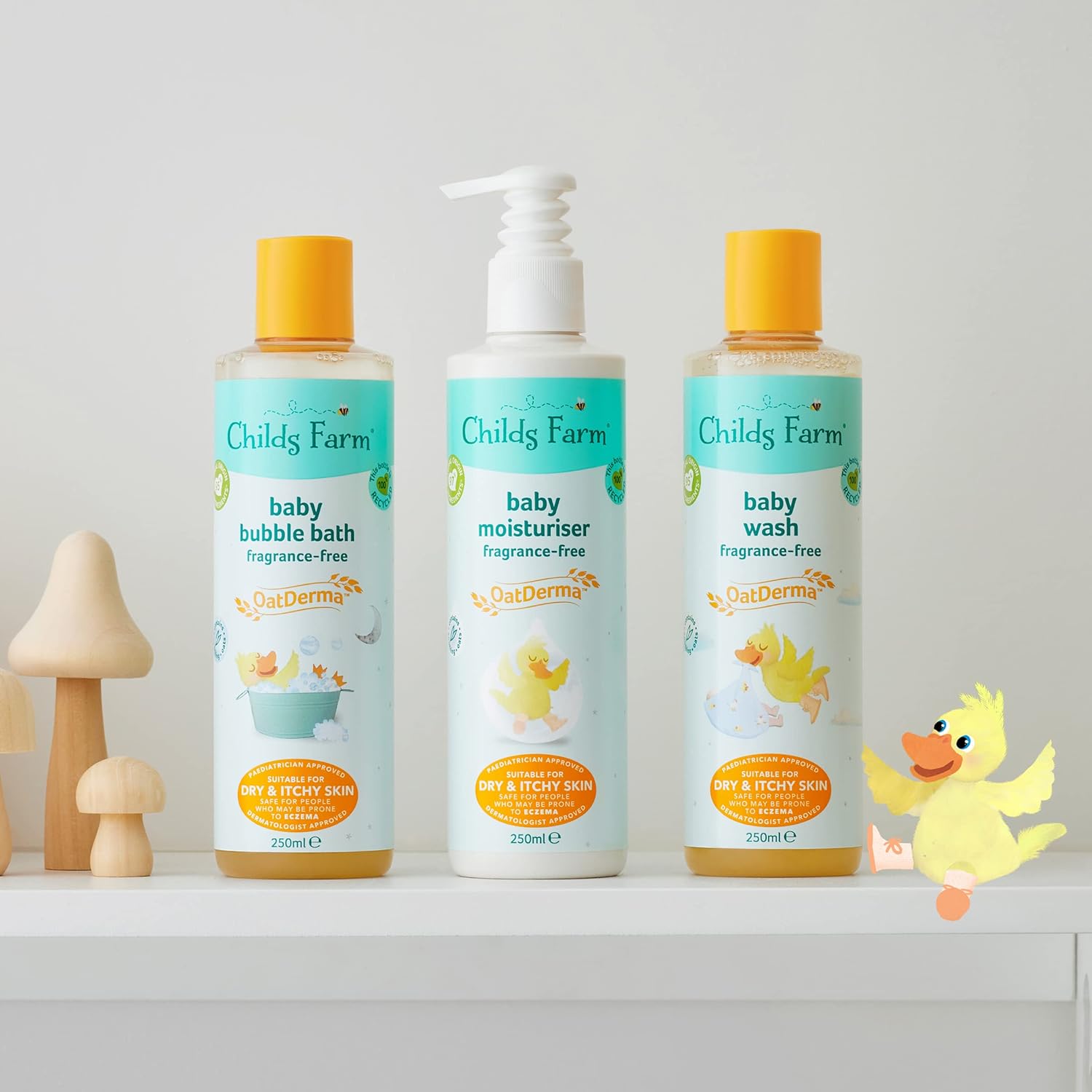 Childs Farm | Baby OatDerma Regime Bundle | OatDerma Baby Moisturiser, Wash & Bedtime Bubbles 250ml | Suitable for Newborns with Dry, Itchy & Eczema-Prone Skin, Clear-4