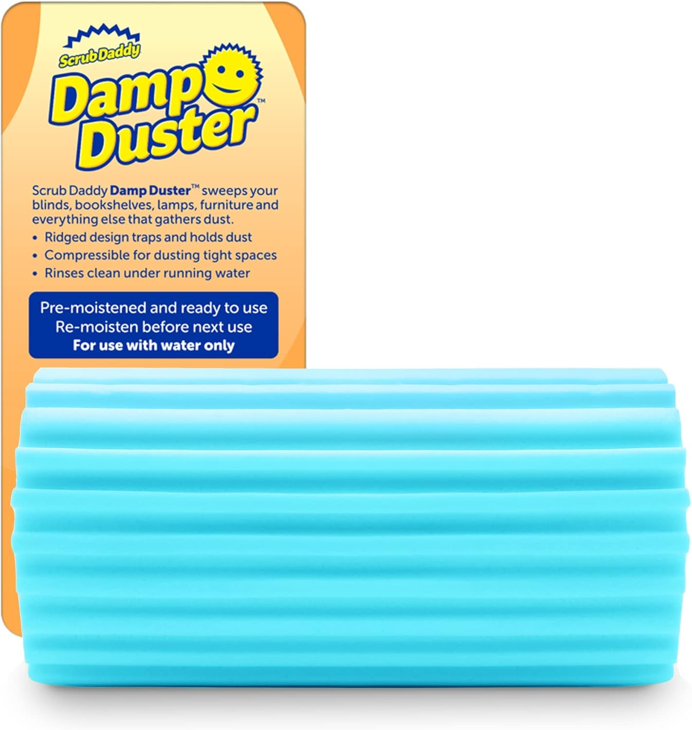 Scrub Daddy Damp Duster, Magical Dust Cleaning Sponge, Dusters for Cleaning, Venetian & Wooden Blinds Cleaner, Vents, Radiator, Skirting Boards, Mirrors, Dust Brush Tools, Home Gadgets, Light Blue-0