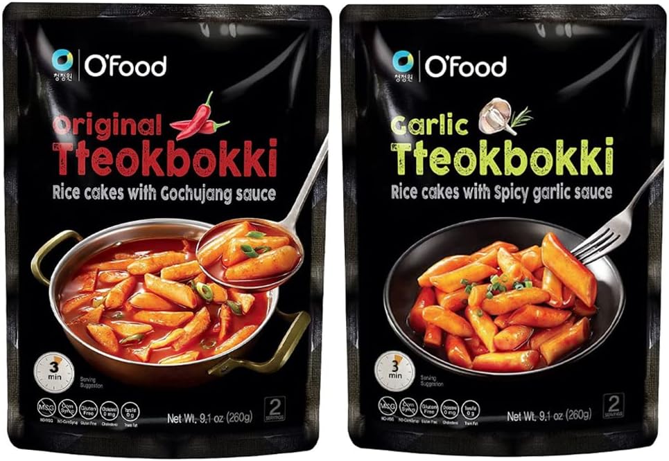 Daesang Chung Jung One O'Food Tteokbokki Rice Cakes - Gochujang and Garlic (Twin Pack)-0