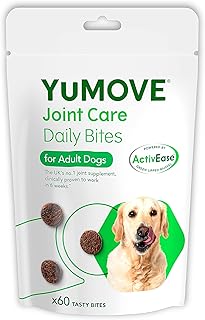 YuMOVE Daily Bites For Adult Dogs | Joint Supplement for Dogs, with Glucosamine, Chondroitin, Green Lipped Mussel | Aged 6-8 | 60 Chews