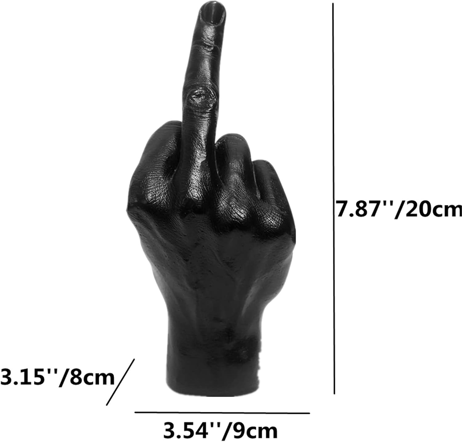 LECMACY Vertical Middle Finger Hand Gesture Desk Creative Statues, Personality Finger Gifts for Mannequin Jewelry Display Holder, Friends Family, Shop, Home Office Playroo Decor (Black-B)-1