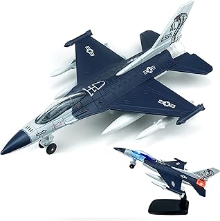 Tcvents Airplane- Diecast Plane Toys for 3 4 5 6+ Year Old Boys Birthday Gifts,Model Plane Fighter Jet with Pull Back & Sounds Function and Holder