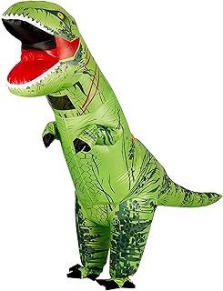 THE TWIDDLERS - Inflatable T-Rex Dinosaur Costume for Adults, Funny Blow-Up Halloween Suit, Easy Inflate and Zipper Closure, Perfect for Fancy Dress, Cosplay, and Spooky Parties