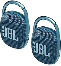 JBL 2 Pack Clip 4 Waterproof Wireless Audio Bluetooth Speaker Bundle (Blue) (CP4BUN02)