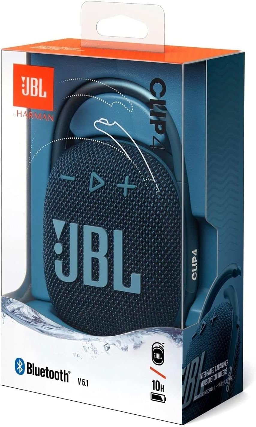 JBL 2 Pack Clip 4 Waterproof Wireless Audio Bluetooth Speaker Bundle (Blue) (CP4BUN02)-8