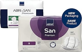 ABENA San Premium Mens & Womens Incontinence Pads, Breathable & Comfortable, Fast Absorption, Discreet & Effective Shaped Incontinence Pads for Men/Women - Premium 5, 1200ml Absorbency, 36PK