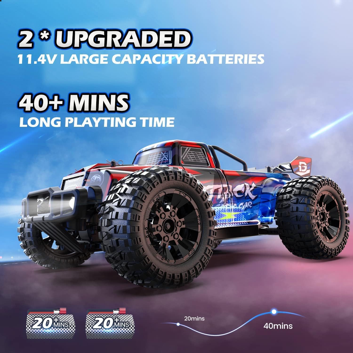 DEERC 1:10 Scale Fast Brushless RC Car for Adults, 4WD High Speed RC Monster Truck, 60+ KMH, All Terrain 2.4Ghz Hobby RC Truck, Off-Road Remote Control Vehicle, 40+ min Play, RC Crawler Gift for Boys-4