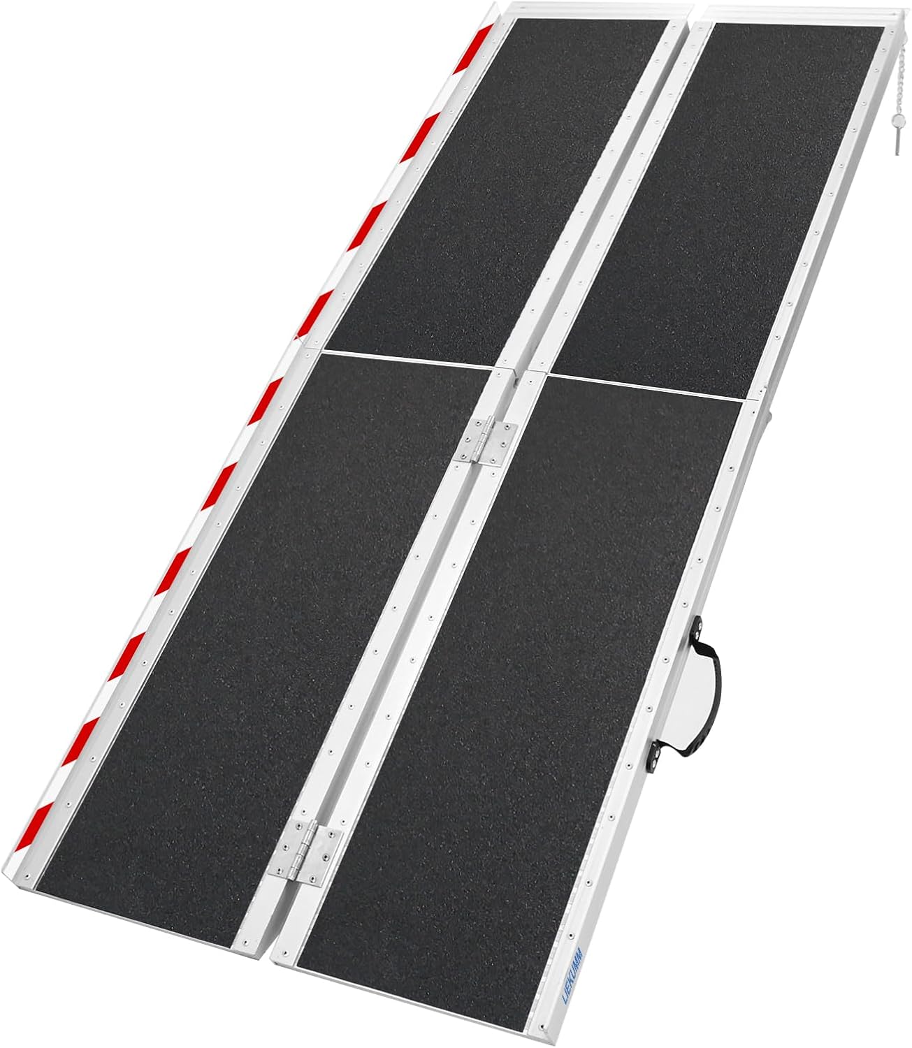 LIEKUMM Wheelchair Ramp, 182.5Lx74Wcm Foldable Aluminum Ramp for Wheelchairs, Scooter, Steps, Stairs, Threshold, Non-Skid Portable Wheelchair Ramp for Handicapped Walkers Elder, 300KG Capacity-0