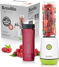 Breville Blend Active Personal Blender & Smoothie Maker | 350W | 2 Portable Blend Active Bottles (600ml) | Leak Proof Lids | White & Green [VBL246]