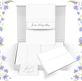 Me Loovely Plain Writing Paper and Envelopes Premium Blank A5 Size Letter Papers Stationary Supplies Multipack of 40 with Gift Box | Christmas Gifts