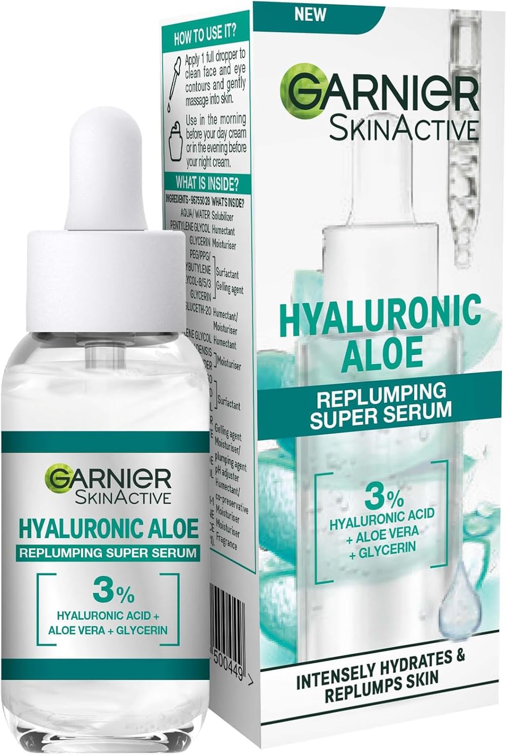 Garnier SkinActive Hyaluronic Aloe Super Serum, Replumps & Hydrates Skin Up To 10 Layers Deep, With 3% Hyaluronic Acid Aloe Vera & Glycerin, 30ml-0