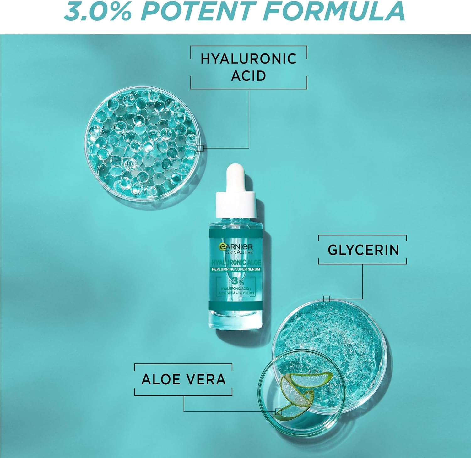 Garnier SkinActive Hyaluronic Aloe Super Serum, Replumps & Hydrates Skin Up To 10 Layers Deep, With 3% Hyaluronic Acid Aloe Vera & Glycerin, 30ml-1