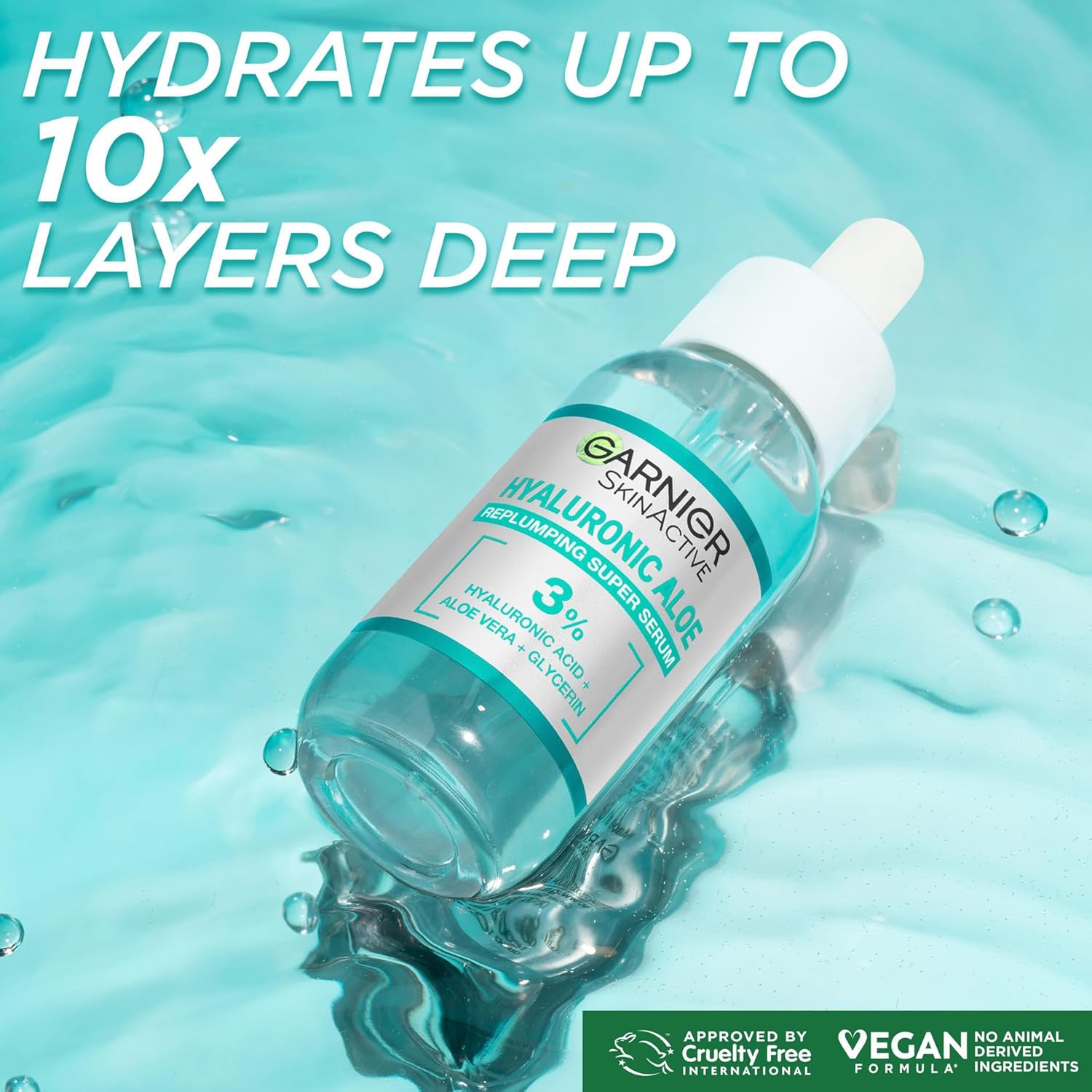 Garnier SkinActive Hyaluronic Aloe Super Serum, Replumps & Hydrates Skin Up To 10 Layers Deep, With 3% Hyaluronic Acid Aloe Vera & Glycerin, 30ml-2