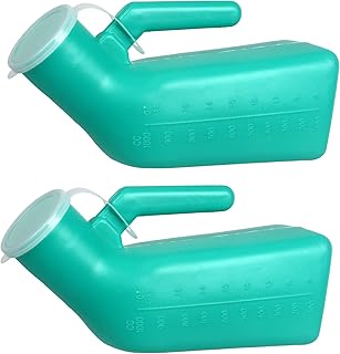 Atoke 2 Pack Male Urinal Urine Bottle for Men,Thick Portable Pee Bottle with Lid for Travel,Hospitals,Emergency,and Camping