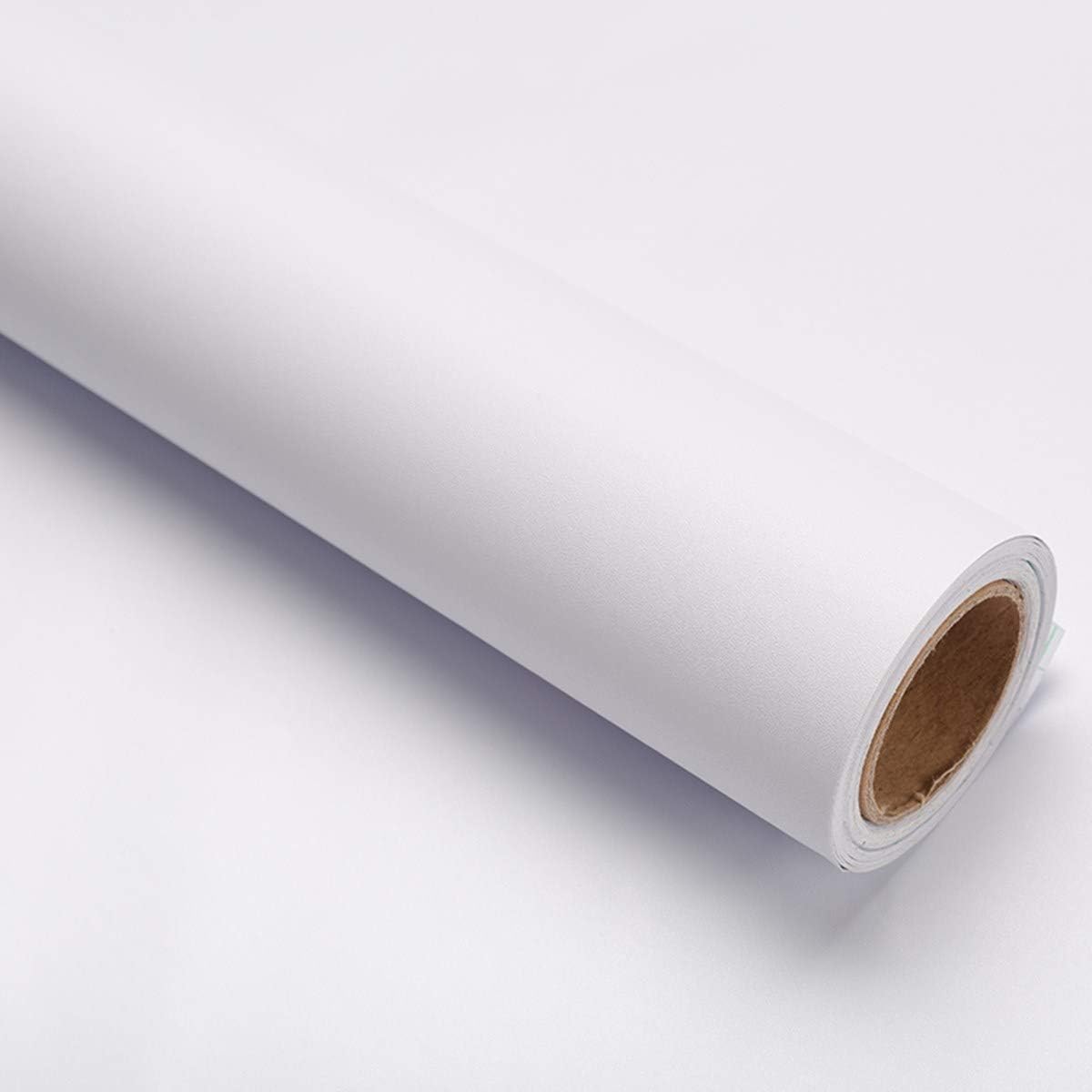 40cm x 300cm Peel and Stick Wallpaper White Self Adhesive Wallpaper Sticky Back Plastic Vinyl Removable Wallpaper Decorative Living Room Bedroom Wall Table Thick Sticky Wallpaper Furniture Stickers-0