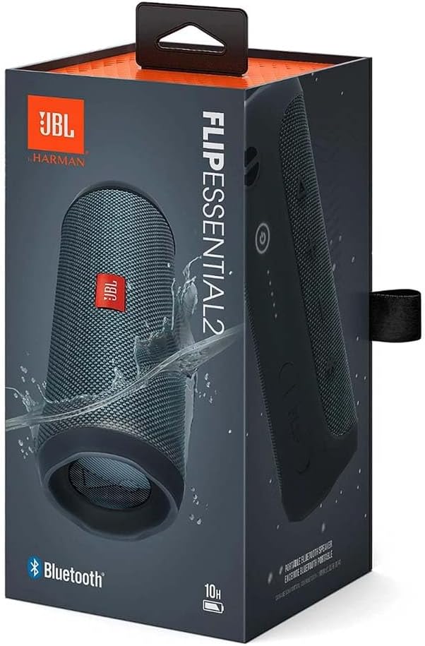 JBL Flip Essential 2 Portable Bluetooth Speaker with Rechargeable Battery, IPX7 Waterproof, 10-Hour Battery Life, Black-4