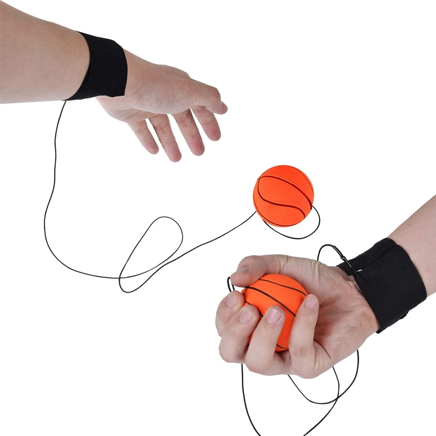 DBAILY Wrist Band Ball, 8PCS Bouncy Wrist Band Ball Rubber Safety With Bracelet And Rope Leisure Elasticity Portable For Child Aldult Exercise Sports Outdoor Play Game-4