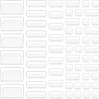 Vtopmart 60 Pack Drawer Organiser, 4-Size Clear Plastic Drawer Organiser Bins Containers for Bathroom and Vanity Storage, Home Organization for Makeup, Kitchen Utensils