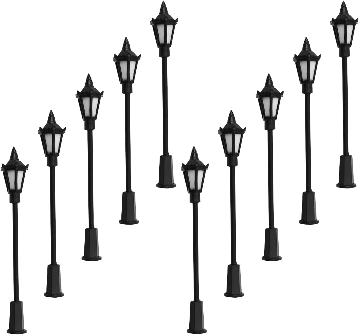 WANGCL 20PCS Plastic LED Mini Lamppost Street HO OO Scale 1/100 for Sandboxes Miniature Gardens Cities Model-2