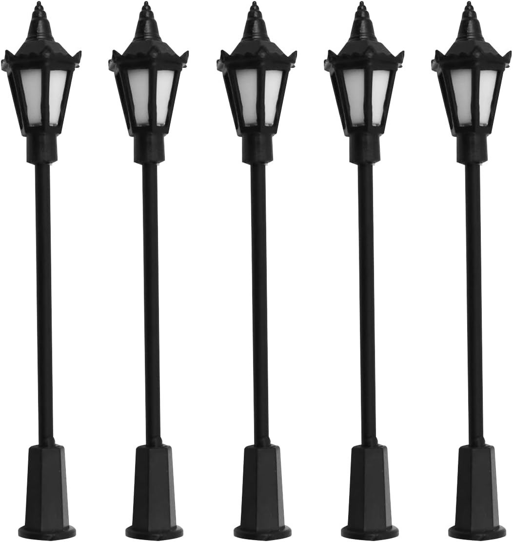 WANGCL 20PCS Plastic LED Mini Lamppost Street HO OO Scale 1/100 for Sandboxes Miniature Gardens Cities Model-4