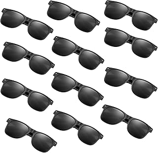 FEPITO 24 Pack Party Sunglasses Bulk for Kids Birthday Party Favors Goody Bag Fillers for Beach Pool Party Toys for Kids and Adults, Black