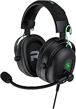 Black Shark Gaming Headset with Noise Canceling Cardioid Mic, Gaming Headsets for PC, PS4, PS5, Xbox, Switch, 50mm Dynamic Drivers, Over-Ear Gaming Headphones with Microphone & LED Light