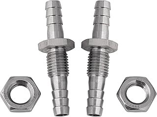 Hose Barb Bulkhead Stainless Steel Barbed Tube Pipe Fitting Coupler Connector 2 Pieces (6mm)