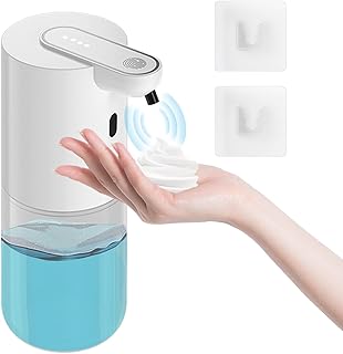 Automatic Soap Dispenser, 400 ML Rechargeable Non-Touch Foam Soap Dispenser with 4 Adjustable Foam Quantity, Electric Soap Dispenser for Wall Mounting with Infrared Motion Sensor - Automatic Cleaning